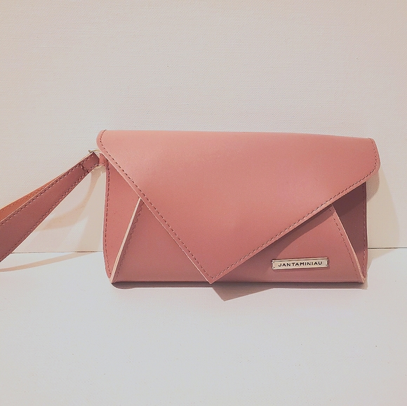 KLM JANTAMINIAU Handbags - KLM JANTAMINIAU Rose Pink Clutch Wristlet NWOT
